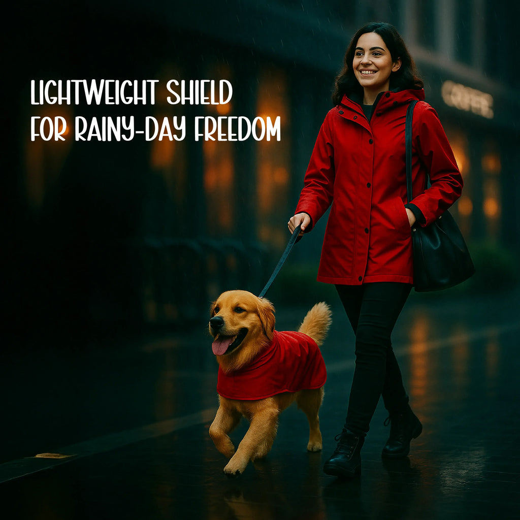 ZephyrLite Vest | Waterproof Dog Raincoat | Lightweight, Easy to Wear, Adjustable Fit - Tilting Heads
