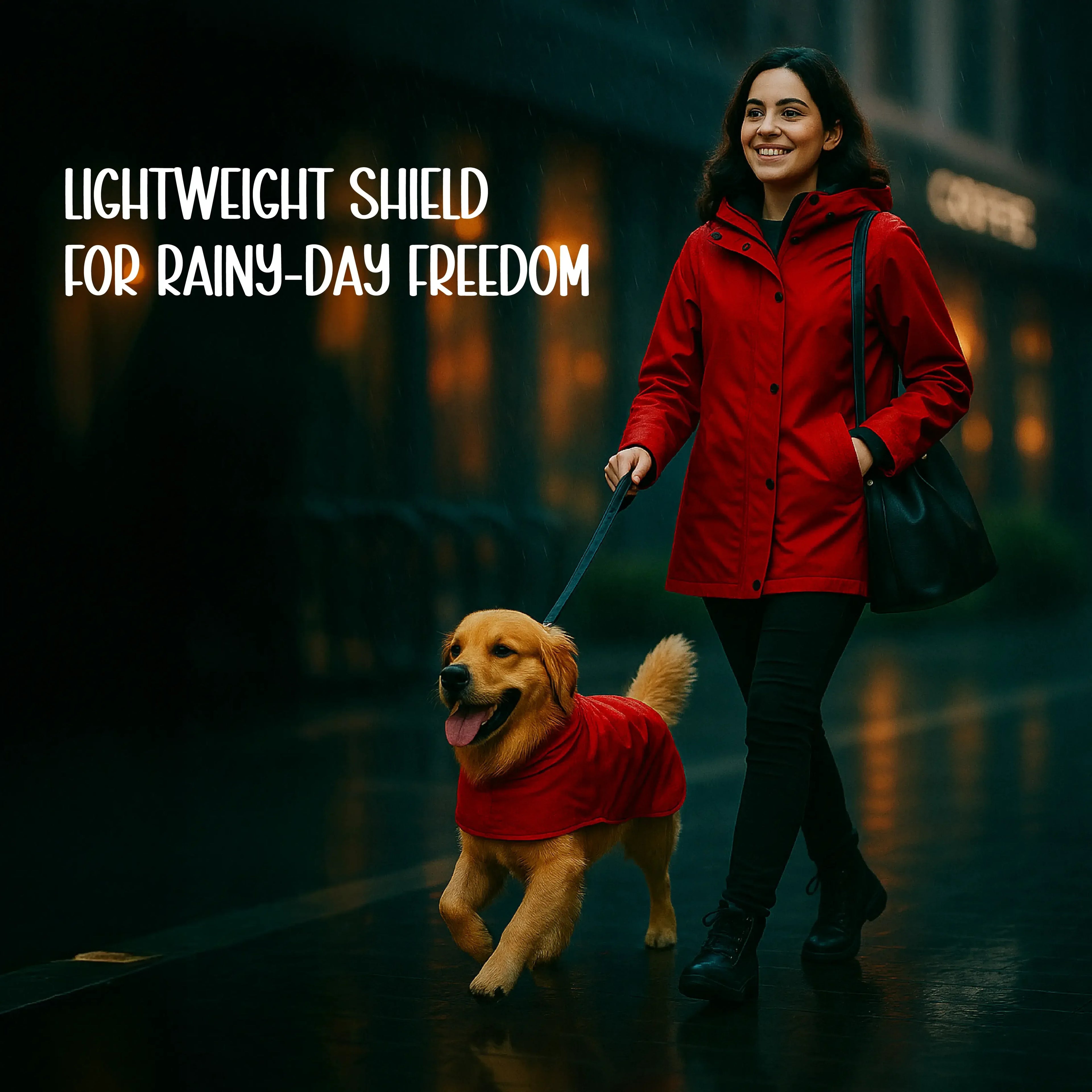 ZephyrLite Vest | Waterproof Dog Raincoat | Lightweight, Easy to Wear, Adjustable Fit - Tilting Heads