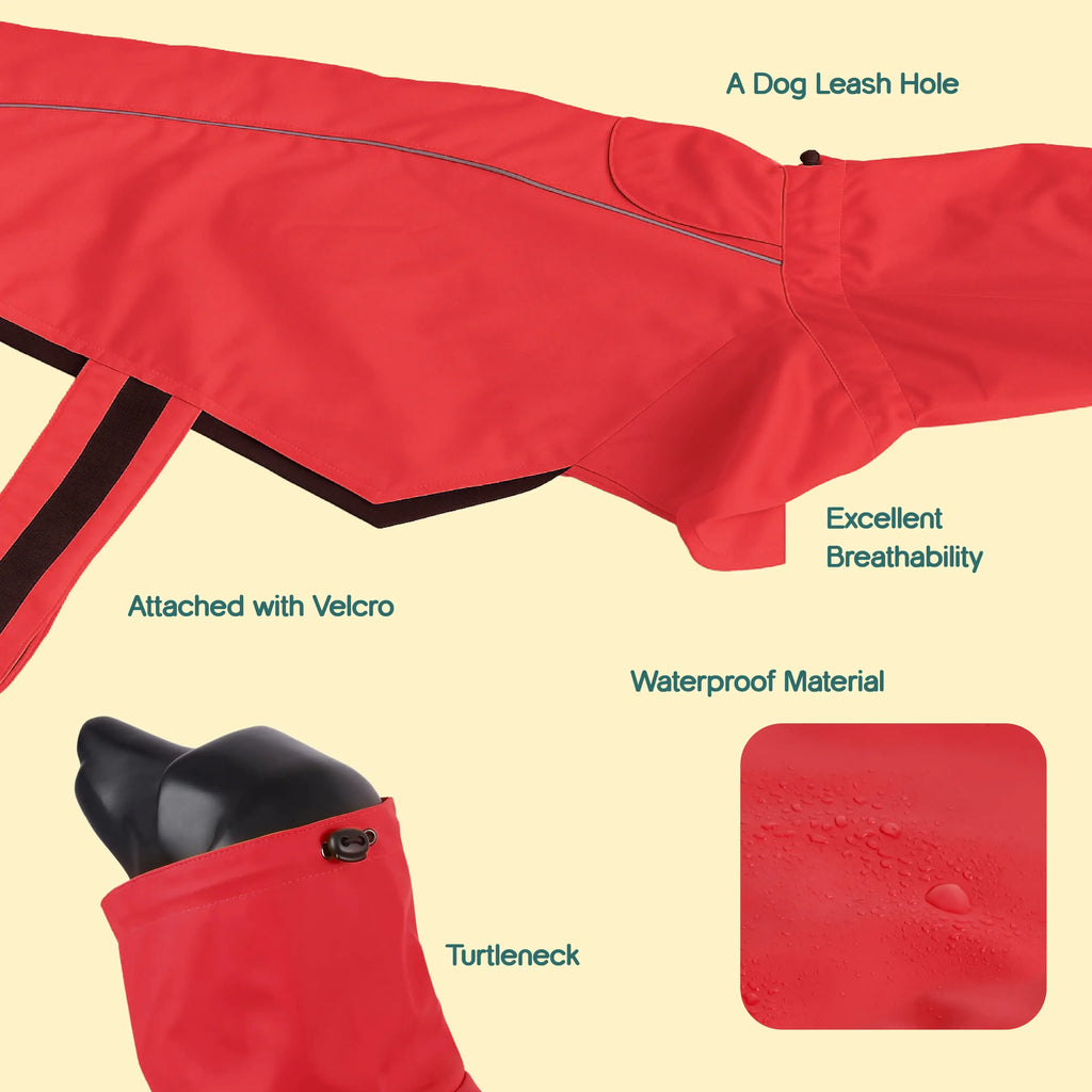ZephyrLite Vest | Waterproof Dog Raincoat | Lightweight, Easy to Wear, Adjustable Fit - Tilting Heads