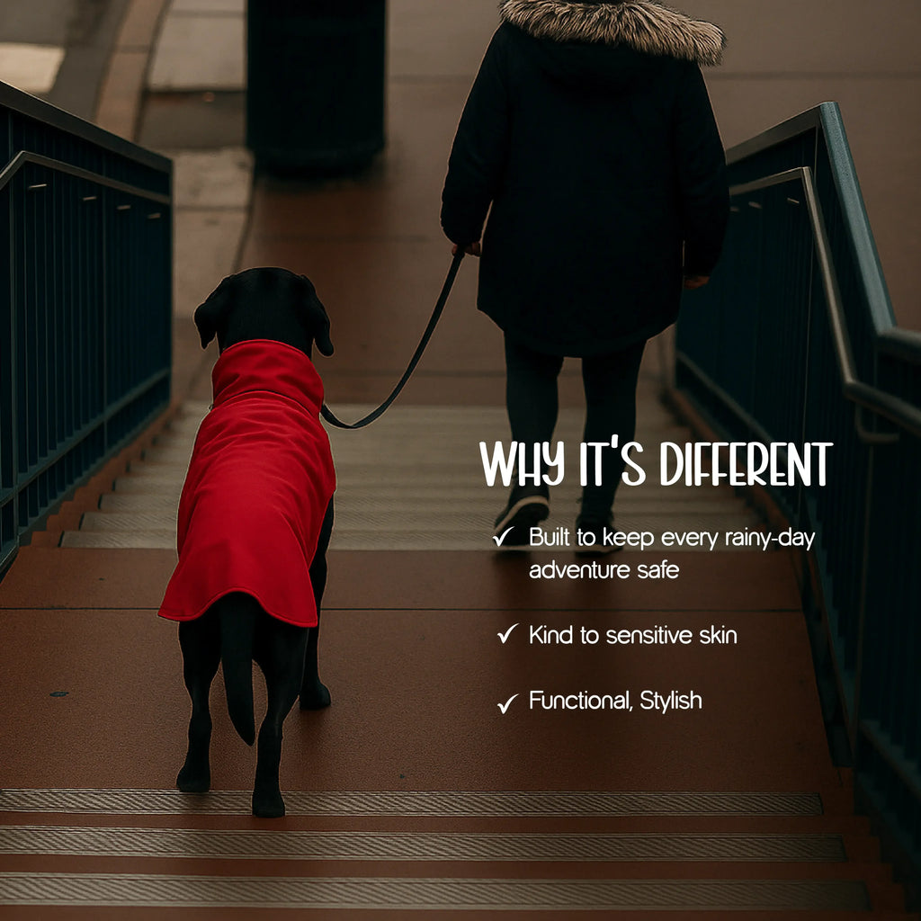 ZephyrLite Vest | Waterproof Dog Raincoat | Lightweight, Easy to Wear, Adjustable Fit - Tilting Heads
