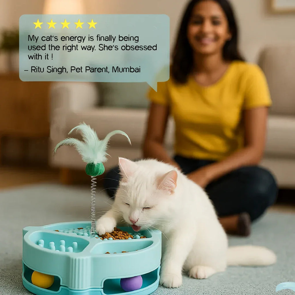 NibblePlay Feeder Cat Toy | Play, Engage & Feed in One Fun Product - Tilting Heads
