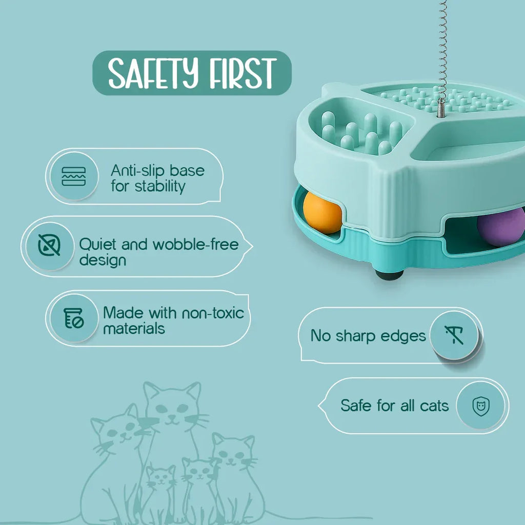 NibblePlay Feeder Cat Toy | Play, Engage & Feed in One Fun Product - Tilting Heads