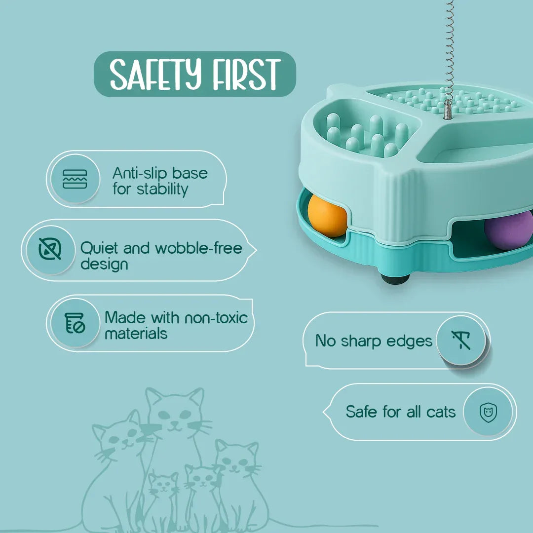 NibblePlay Feeder Cat Toy | Play, Engage & Feed in One Fun Product - Tilting Heads
