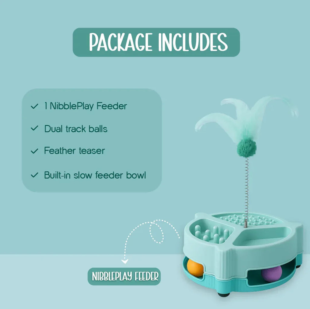 NibblePlay Feeder Cat Toy | Play, Engage & Feed in One Fun Product - Tilting Heads