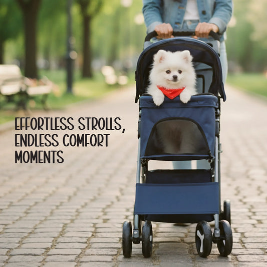 NimbusShield Stroller | Foldable, Lightweight Pet Stroller | Comfort & Safety on Every Walk - Tilting Heads