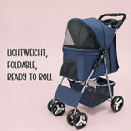 NimbusShield Stroller | Foldable, Lightweight Pet Stroller | Comfort & Safety on Every Walk - Tilting Heads