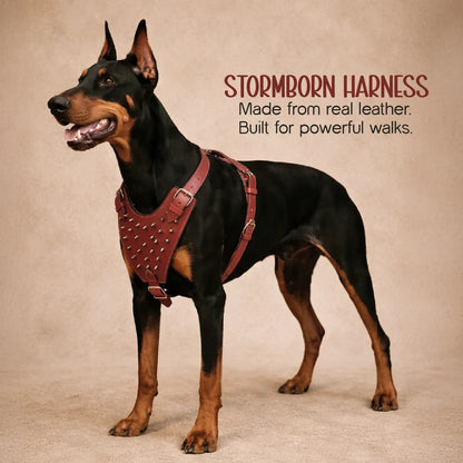 Stormborn Harness – Premium Leather Harness for Strong Dogs - Tilting Heads