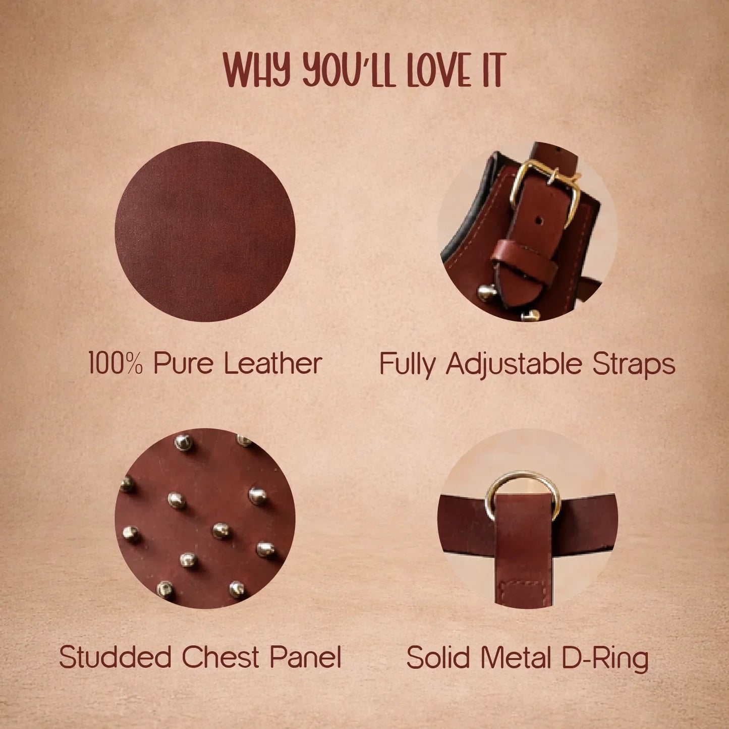 Stormborn Harness – Premium Leather Harness for Strong Dogs - Tilting Heads