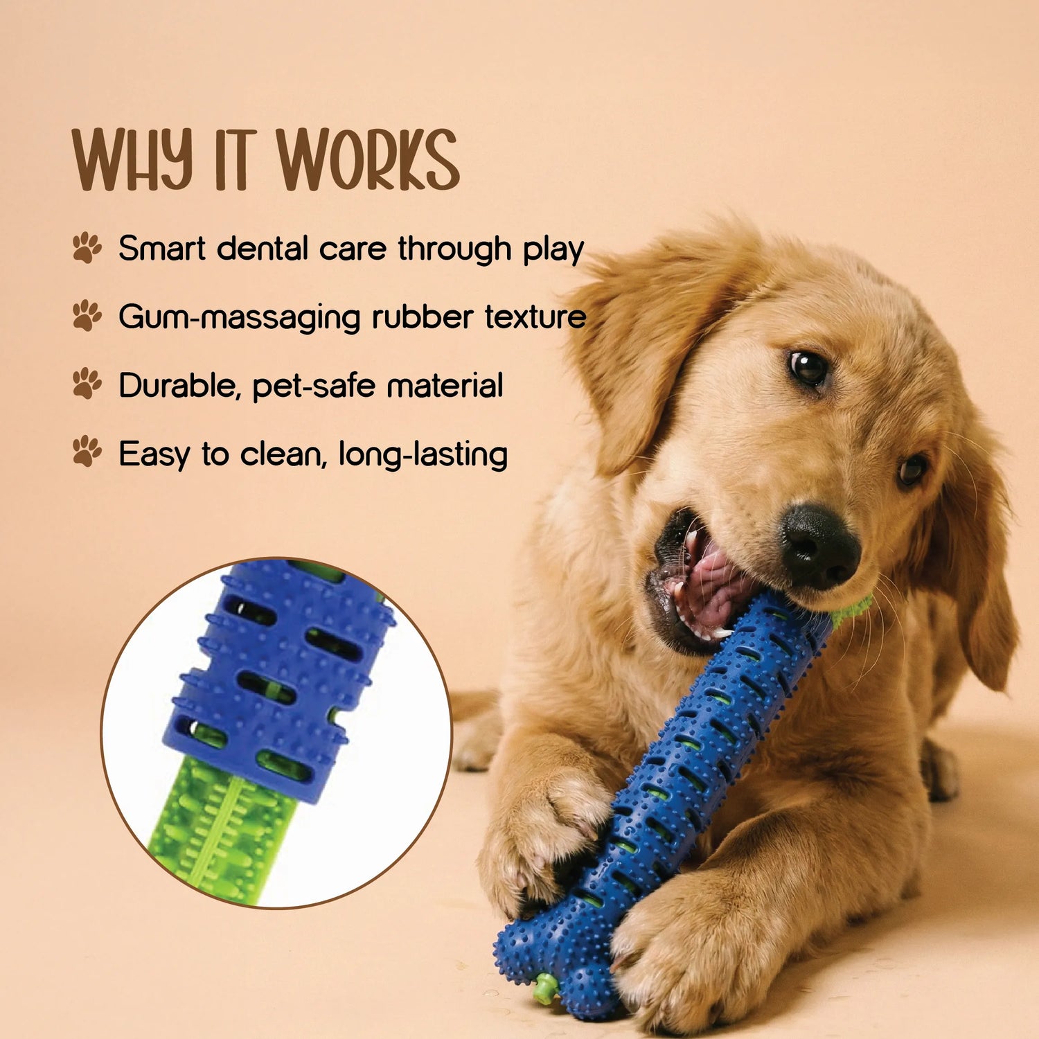 OralEase Chew Toy | Cleans Teeth, Massages Gums for Dogs & Cats