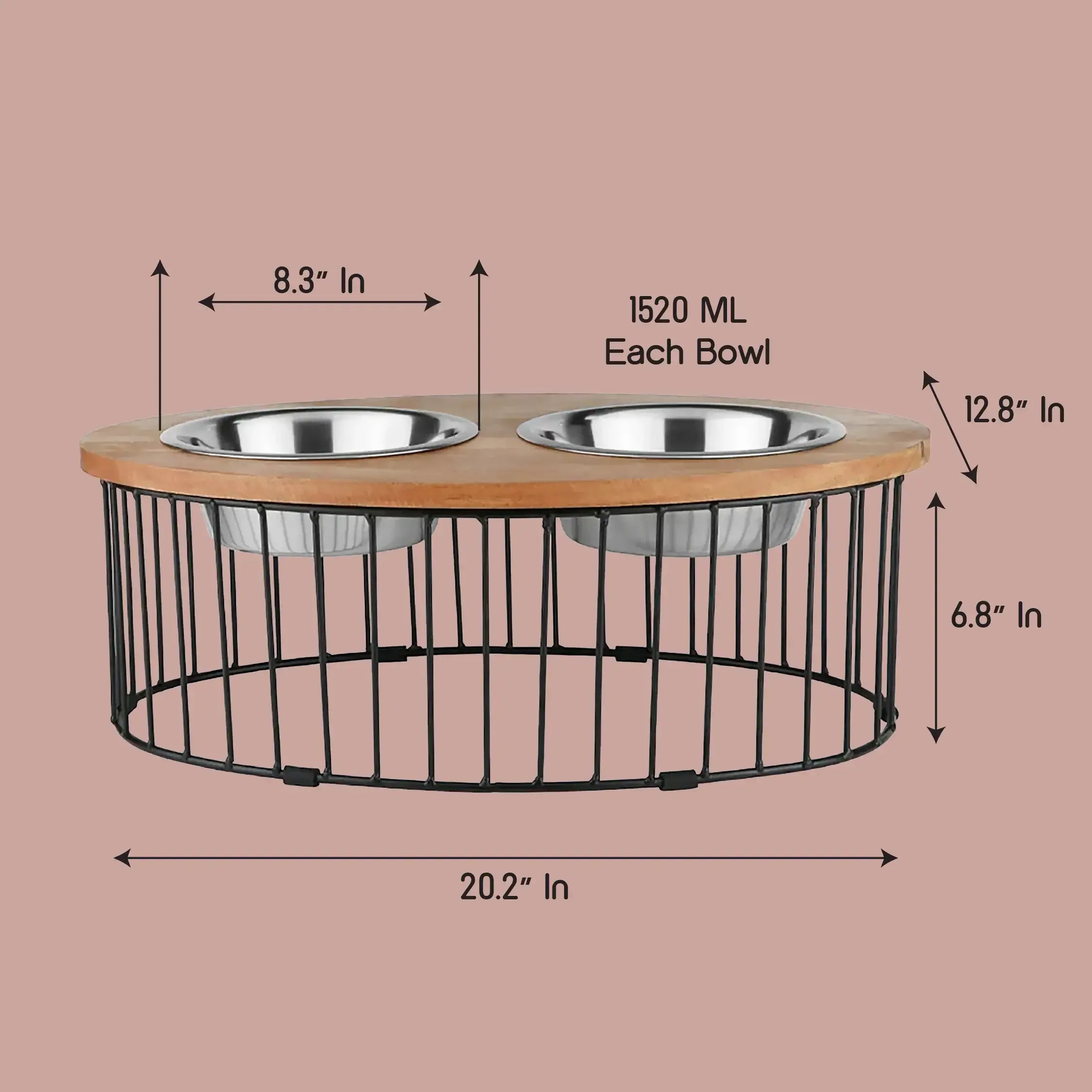 Orbit Dining Table | Ergonomic Design | Dual Bowls | Minimalist Wooden Diner - Tilting Heads
