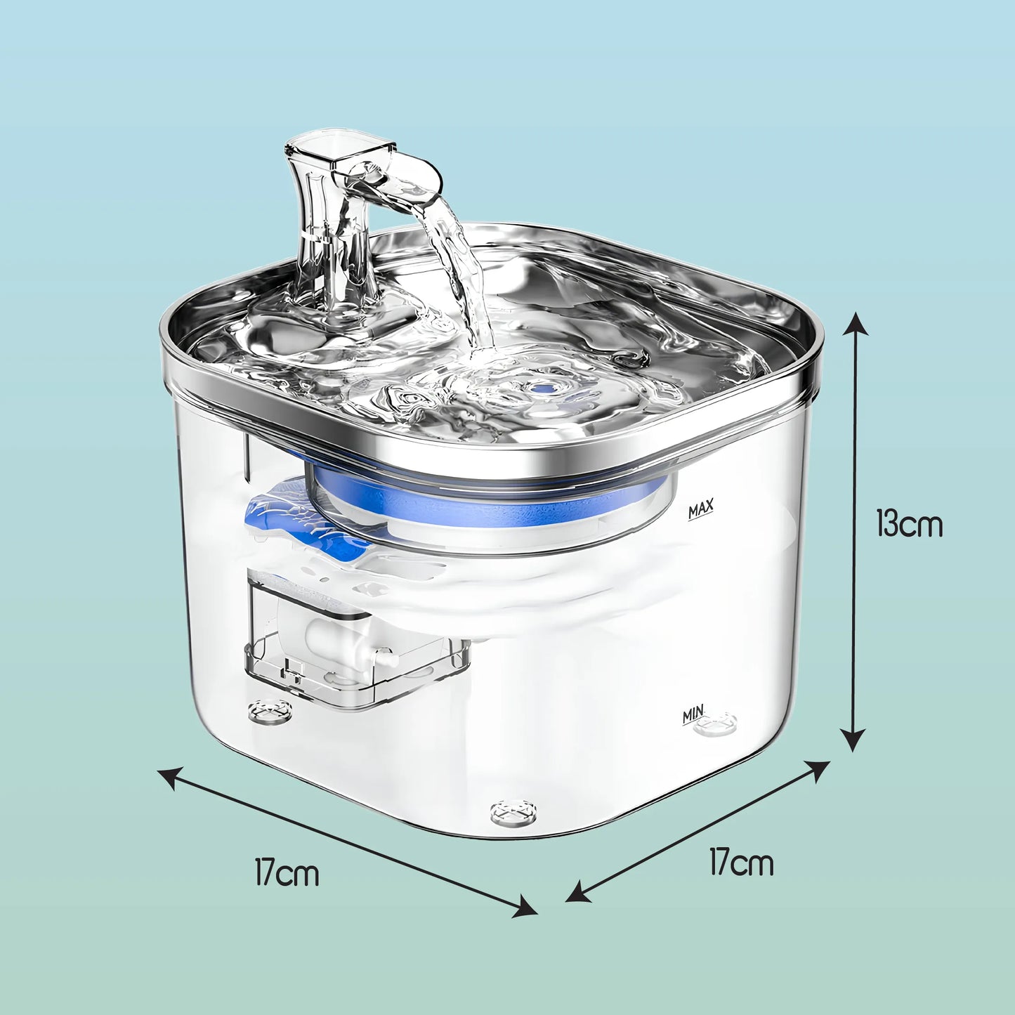 OxyFlow Fountain | Stainless-Steel Flowing Water Dispenser | Keeps Pets Hydrated & Healthy