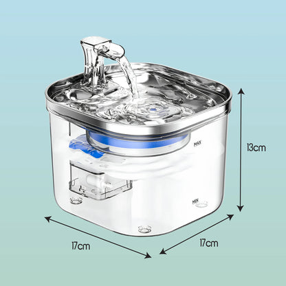 OxyFlow Fountain | Stainless-Steel Flowing Water Dispenser | Keeps Pets Hydrated & Healthy
