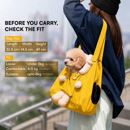 PocketPup Tote Bag - Travel Ready Breathable Tote for Small Pets up to 6.5 kg