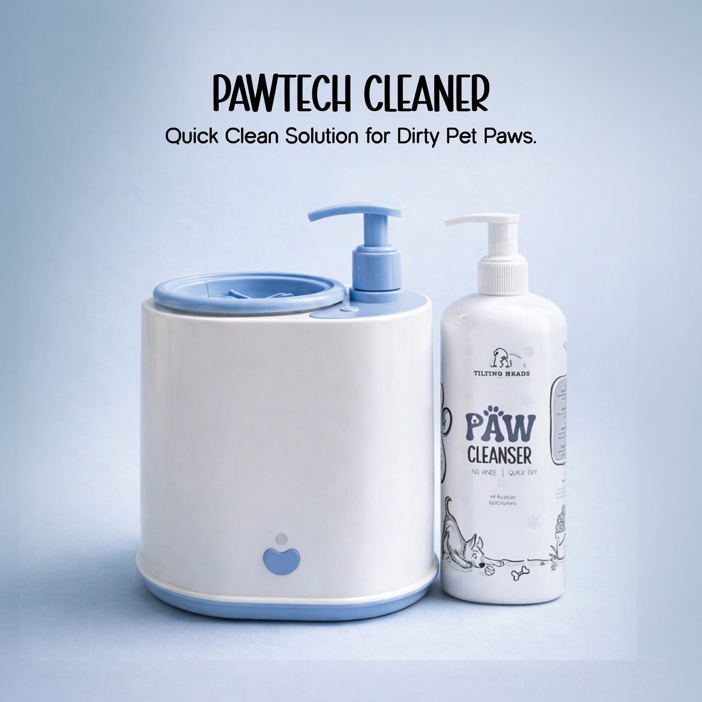 PawTech Cleaner– Electric Pet Paw Cleaning Device with 500ml Pet Paw Cleaning Solution