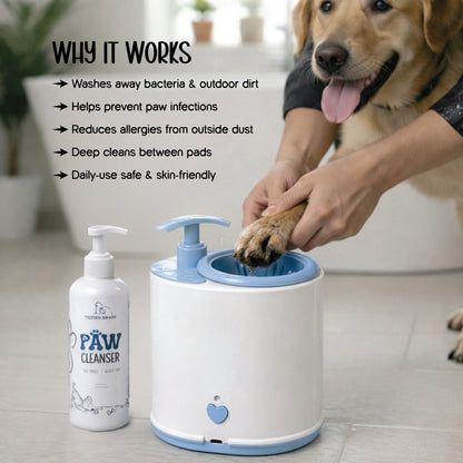 PawTech Cleaner– Electric Pet Paw Cleaning Device with 500ml Pet Paw Cleaning Solution
