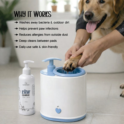 PawTech Cleaner– Electric Pet Paw Cleaning Device with Tilting Heads Paw Cleanser 500ml