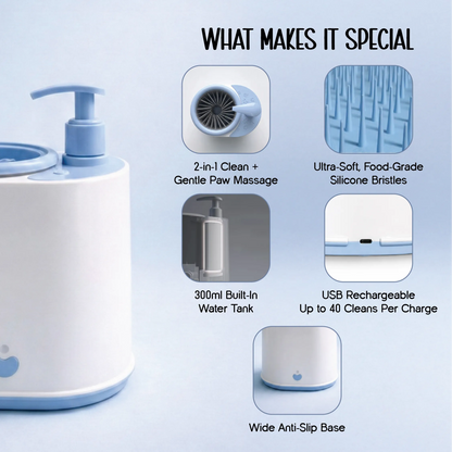 PawTech Cleaner– Electric Pet Paw Cleaning Device with 500ml Pet Paw Cleaning Solution