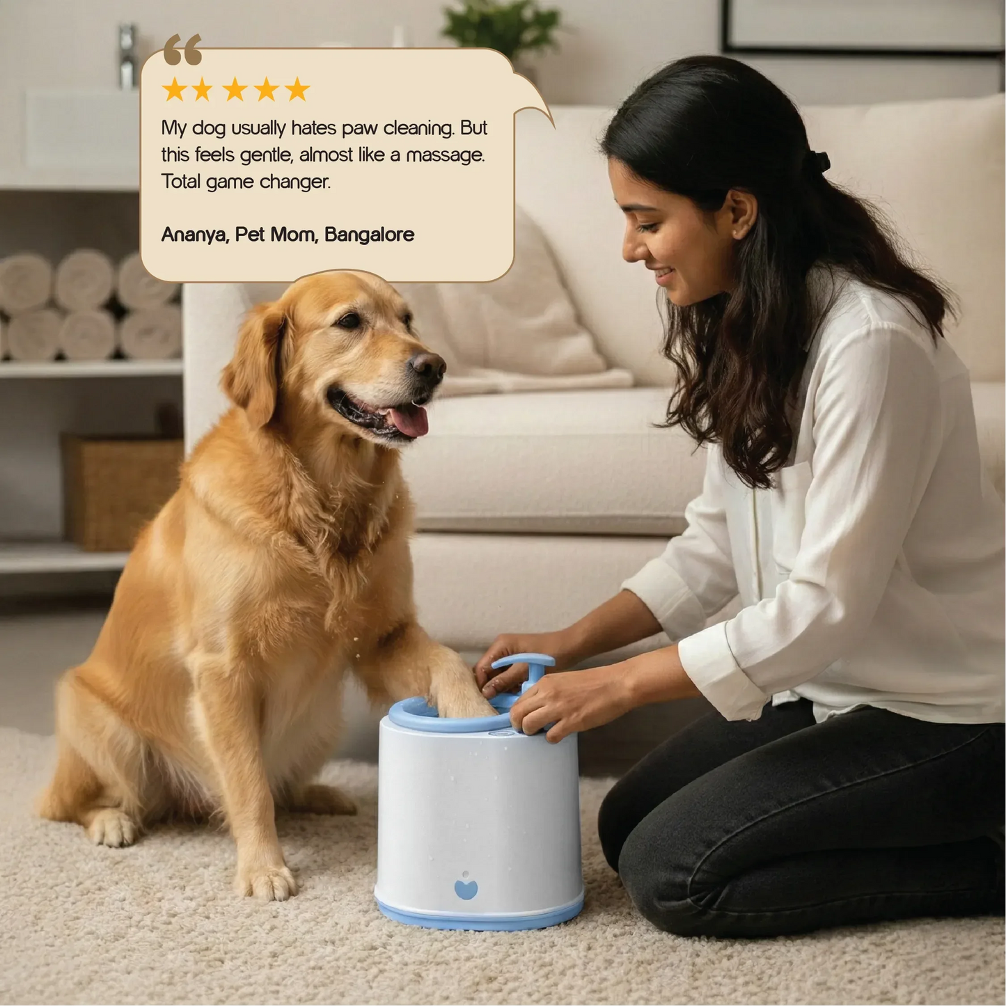PawTech Cleaner– Electric Pet Paw Cleaning Device with Tilting Heads Paw Cleanser 500ml