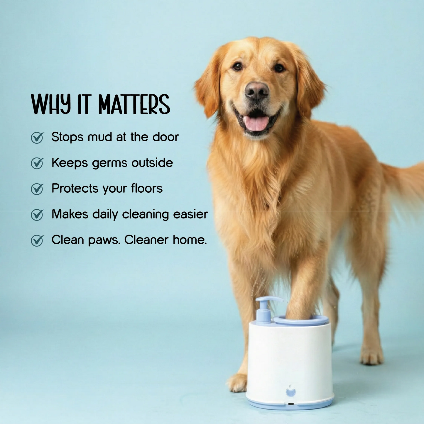 PawTech Cleaner– Electric Pet Paw Cleaning Device with 500ml Pet Paw Cleaning Solution
