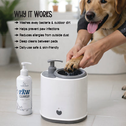 PawTech Cleaner– Electric Pet Paw Cleaning Device with 500ml Pet Paw Cleaning Solution