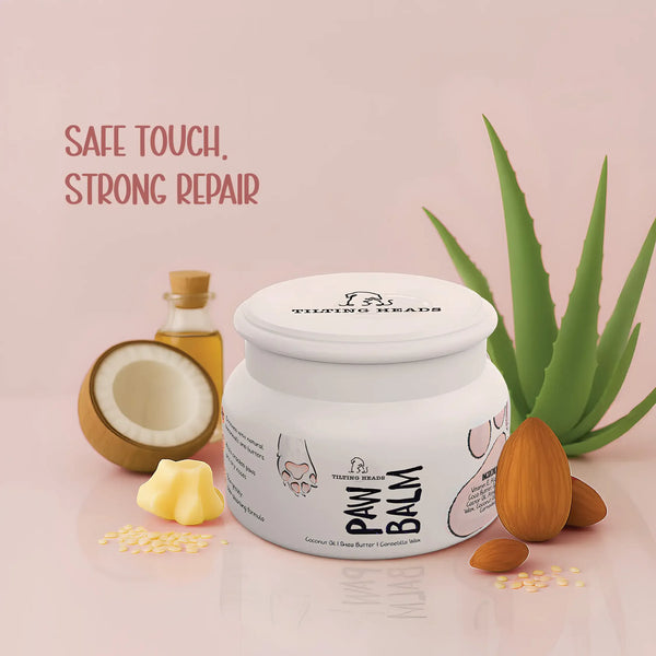 Paw Balm - Triple Butter Formula for Dogs & Cats | Lick Safe Paw Balm for Cracked & Dry Paws and Nose | Heals, Repairs & Moisturizes Paws, Elbows & Dry Itchy Nose (50 gms) - Tilting Heads