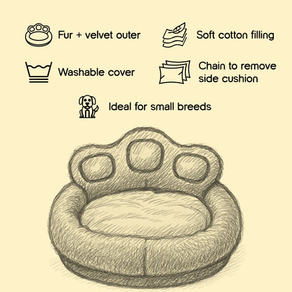 Pebble Pod | Plush Paw Bed | Washable Comfort for Cats & Small Dogs