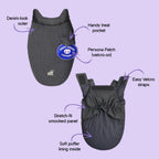 Persona Jacket | Winter Comfort Tailored to Your Pet’s Unique Personality | Denim Look | Soft Puffer Lining - Tilting Heads