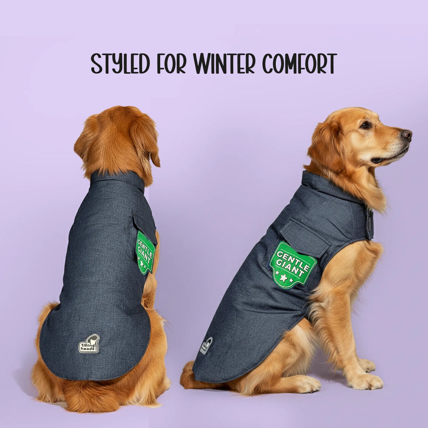 Persona Jacket | Winter Comfort Tailored to Your Pet’s Unique Personality | Denim Look | Soft Puffer Lining