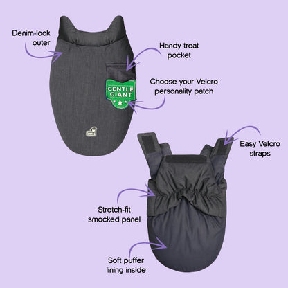 Persona Jacket | Winter Comfort Tailored to Your Pet’s Unique Personality | Denim Look | Soft Puffer Lining