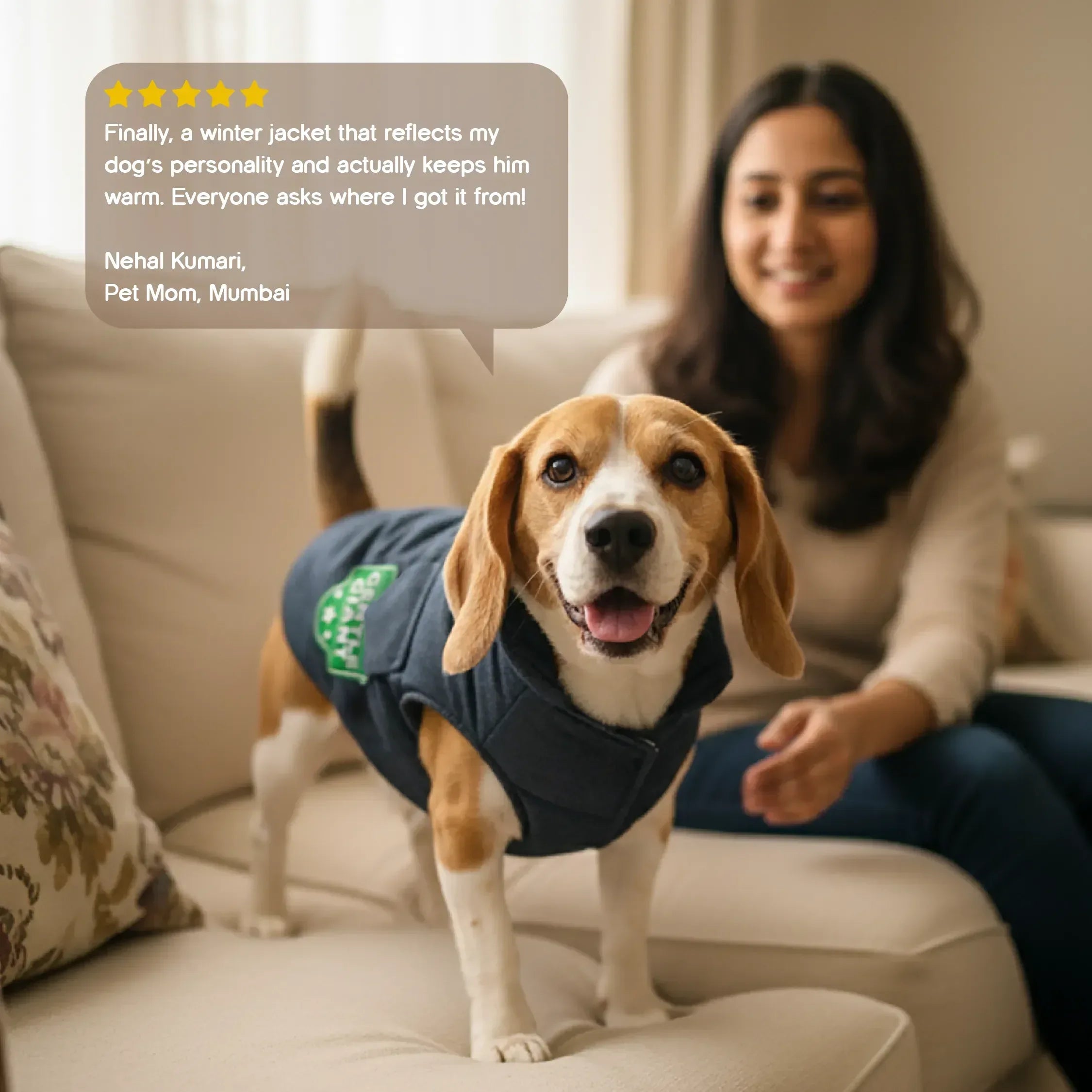 Persona Jacket | Winter Comfort Tailored to Your Pet’s Unique Personality | Denim Look | Soft Puffer Lining - Tilting Heads