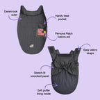 Persona Jacket | Winter Comfort Tailored to Your Pet’s Unique Personality | Denim Look | Soft Puffer Lining - Tilting Heads