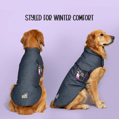 Persona Jacket | Winter Comfort Tailored to Your Pet’s Unique Personality | Denim Look | Soft Puffer Lining