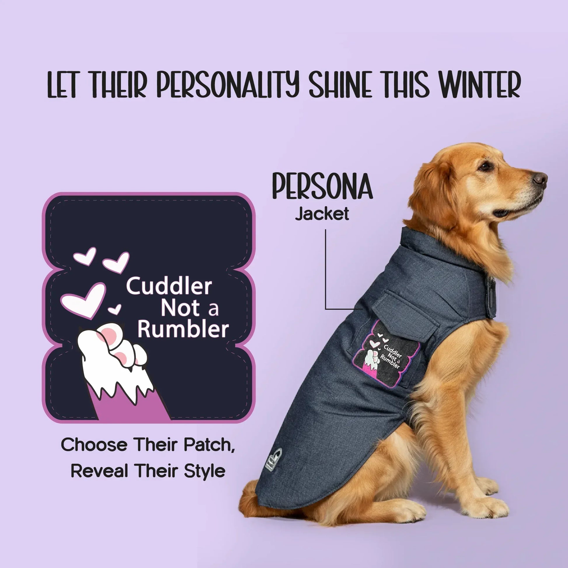 Persona Jacket | Winter Comfort Tailored to Your Pet’s Unique Personality | Denim Look | Soft Puffer Lining - Tilting Heads