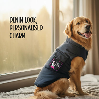 Persona Jacket | Winter Comfort Tailored to Your Pet’s Unique Personality | Denim Look | Soft Puffer Lining