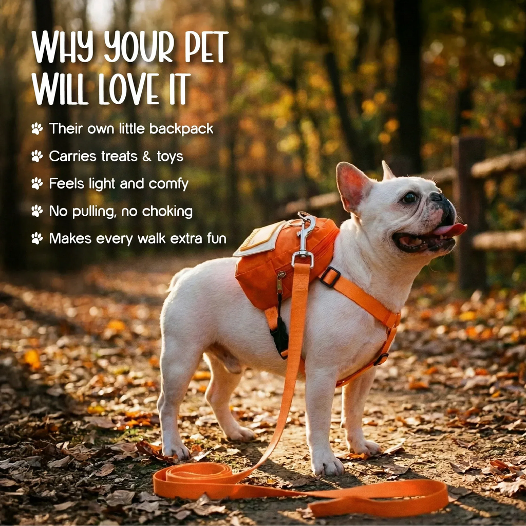 PetCore Satchel | With Matching Leash | Their Own Backpack | Easy Walk Control - Tilting Heads