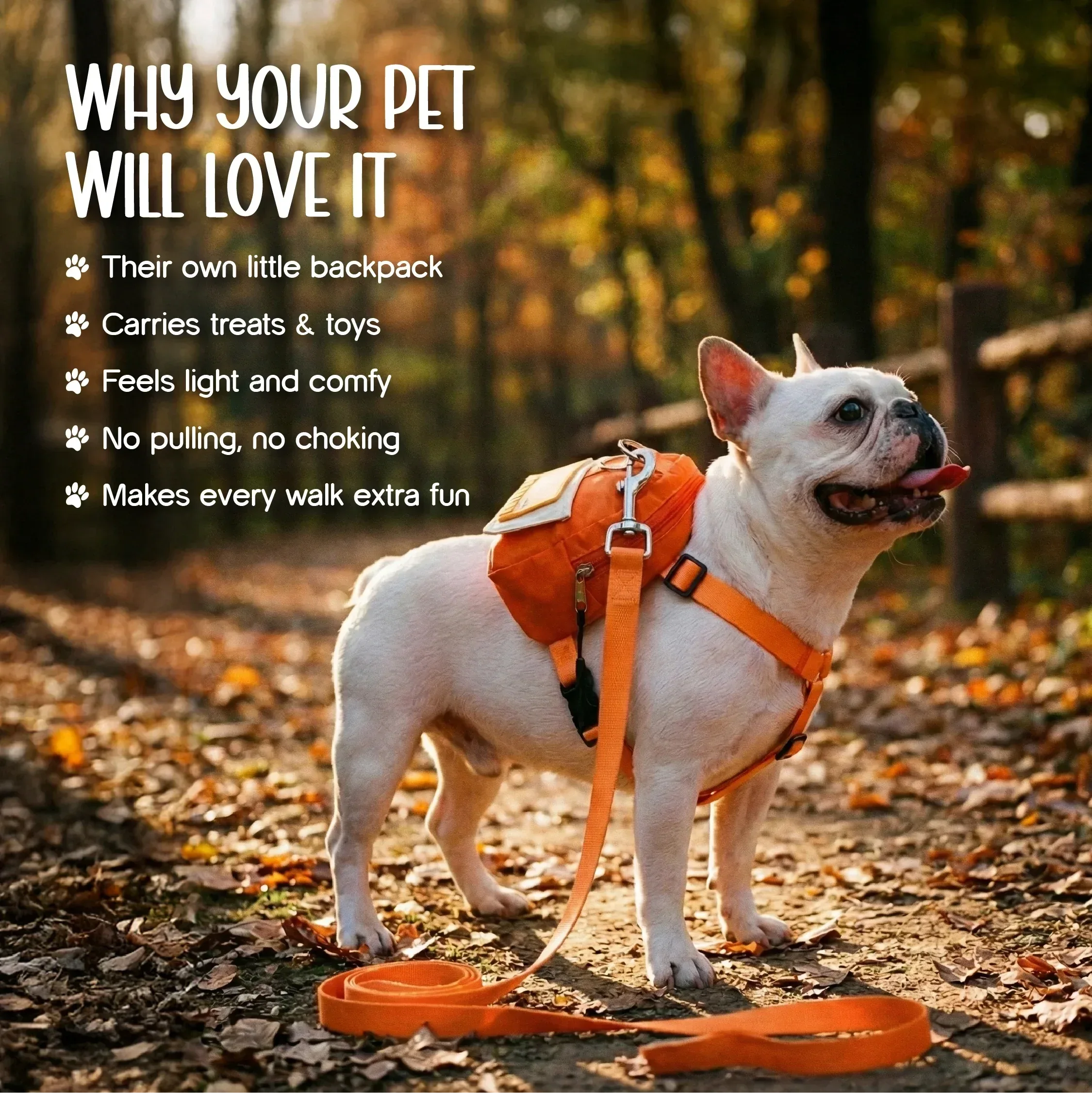 PetCore Satchel | With Matching Leash | Their Own Backpack | Easy Walk Control - Tilting Heads