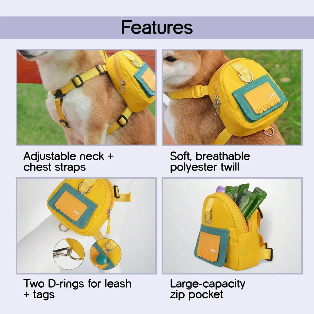 PetCore Satchel | With Matching Leash | Their Own Backpack | Easy Walk Control - Tilting Heads