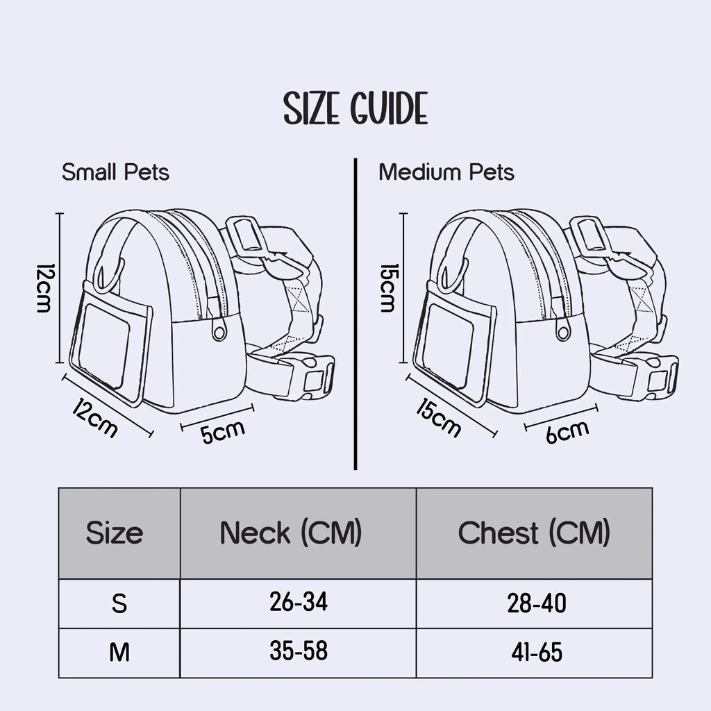 PetCore Satchel | With Matching Leash | Their Own Backpack | Easy Walk Control - Tilting Heads