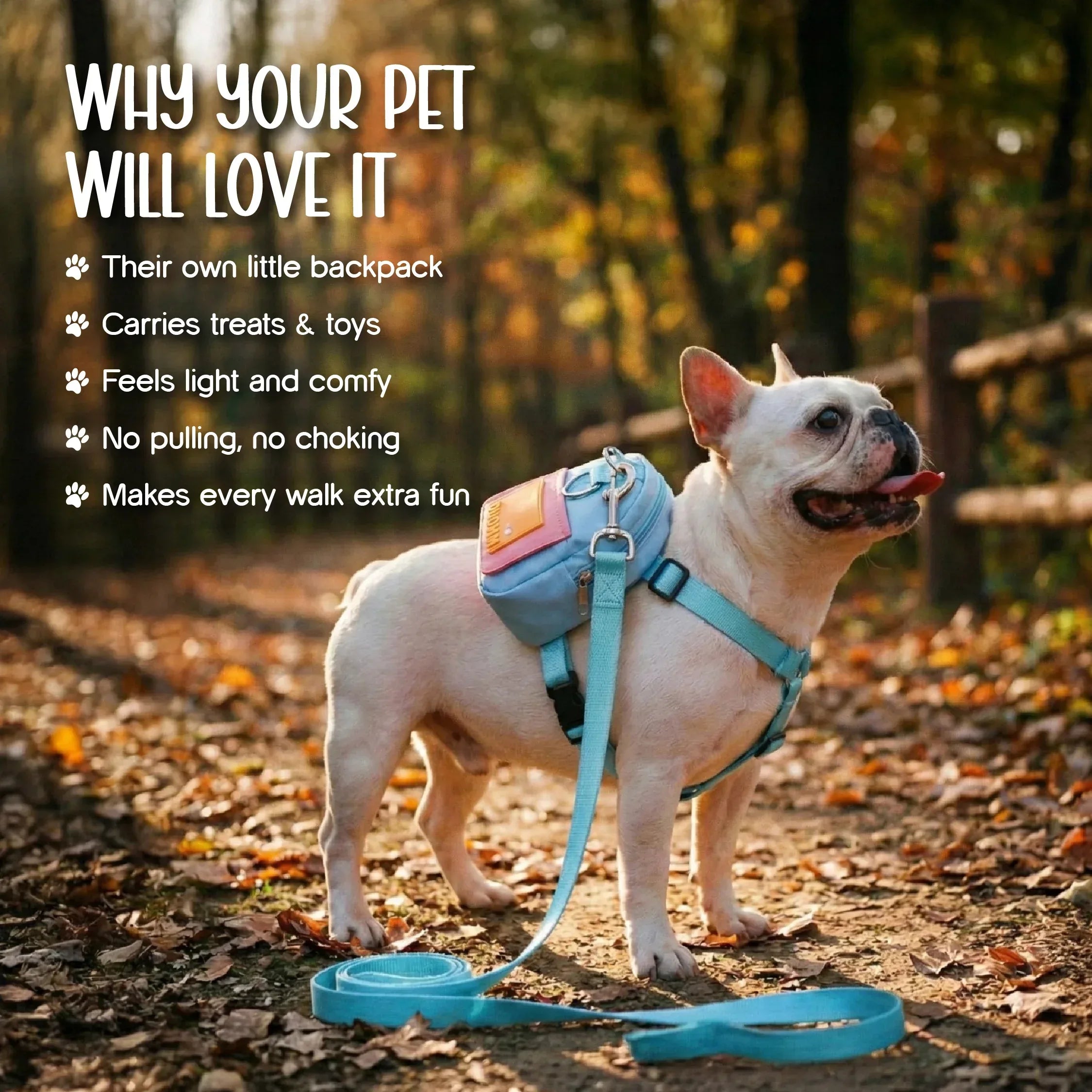 PetCore Satchel | With Matching Leash | Their Own Backpack | Easy Walk Control - Tilting Heads