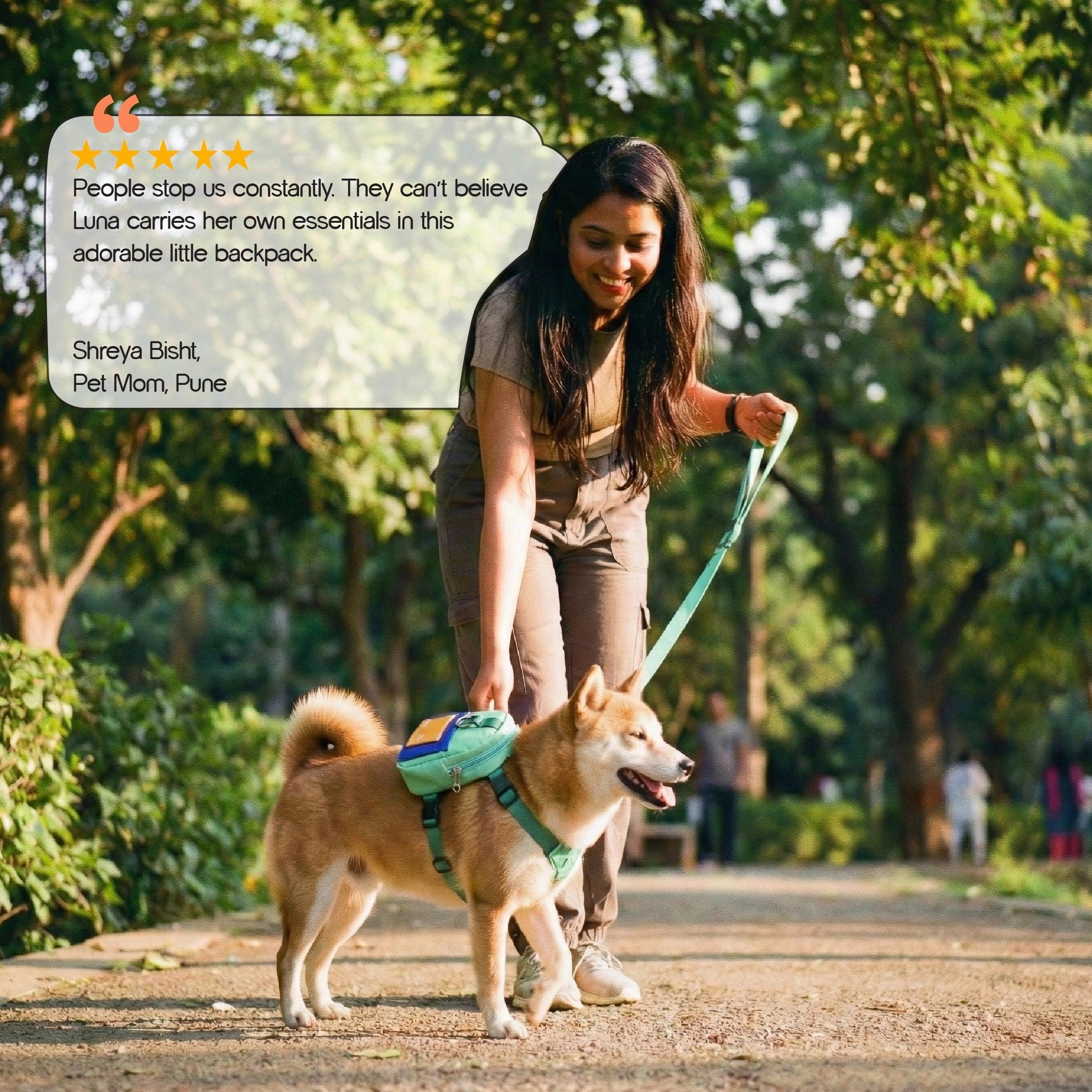 PetCore Satchel | With Matching Leash | Their Own Backpack | Easy Walk Control - Tilting Heads