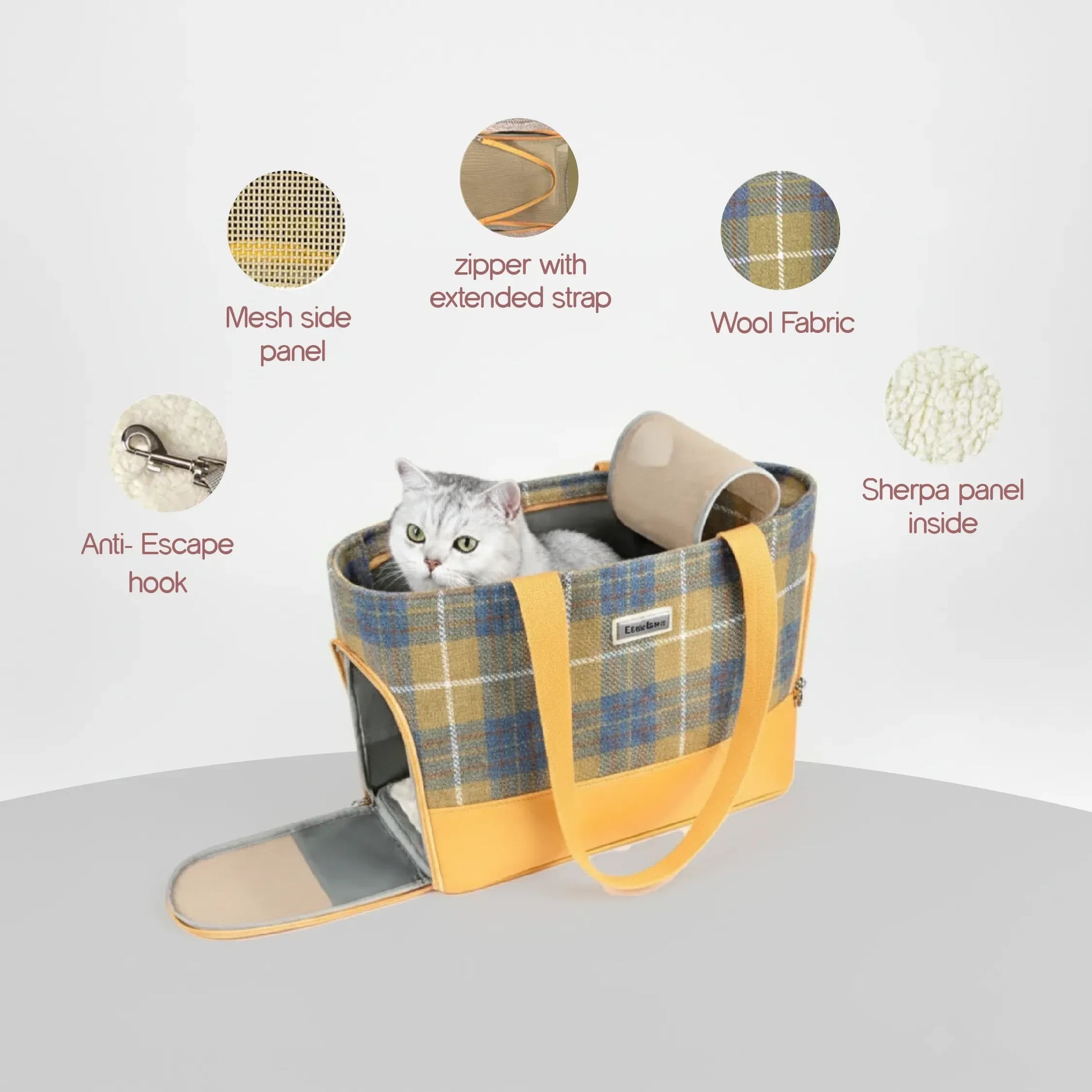 Pomelo Carrier Bag | Travel in Comfort | Secure & Stylish Pet Carrier - Tilting Heads