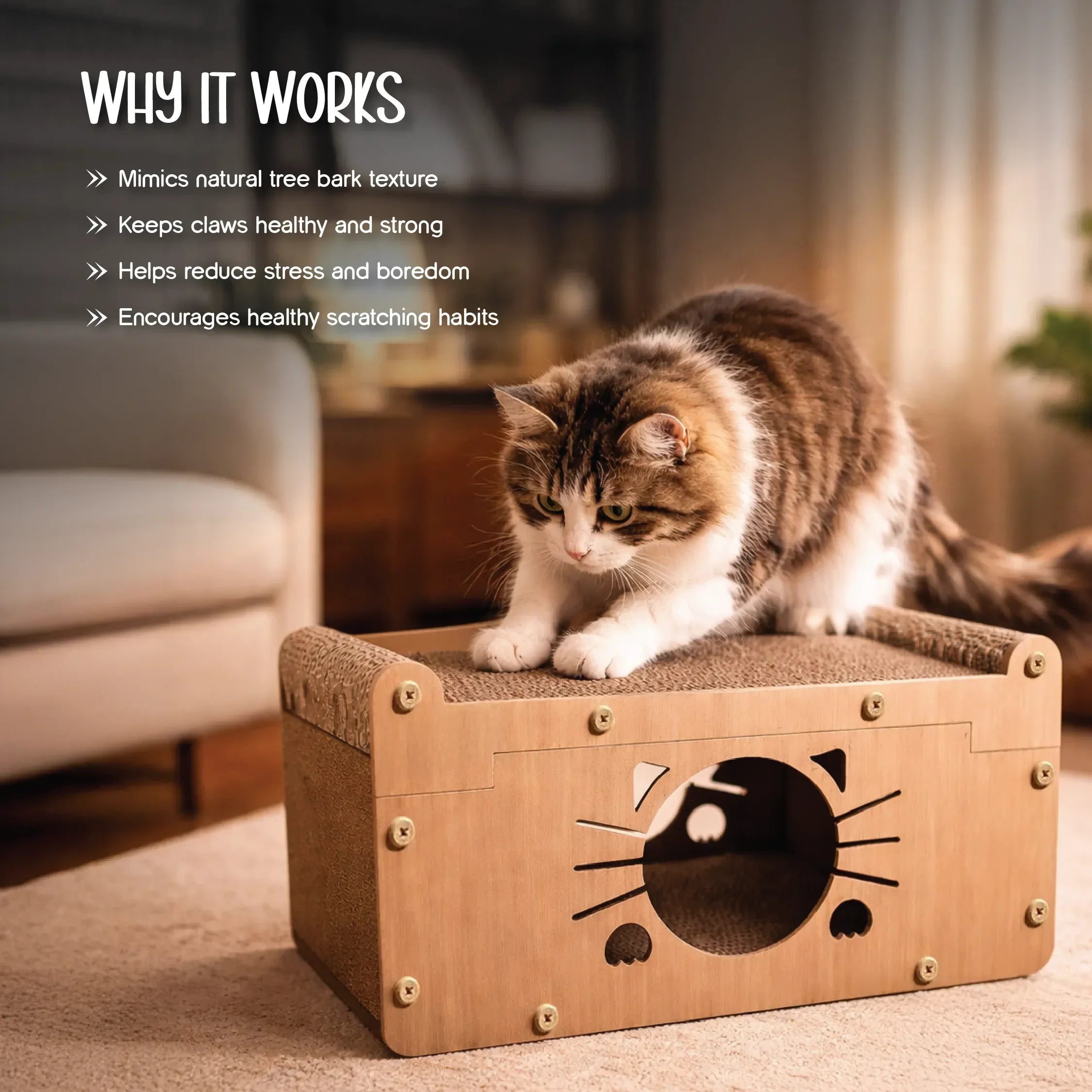 Purr Den Cat Scratcher – Scratch, Play & Lounge in One Cozy Hideout