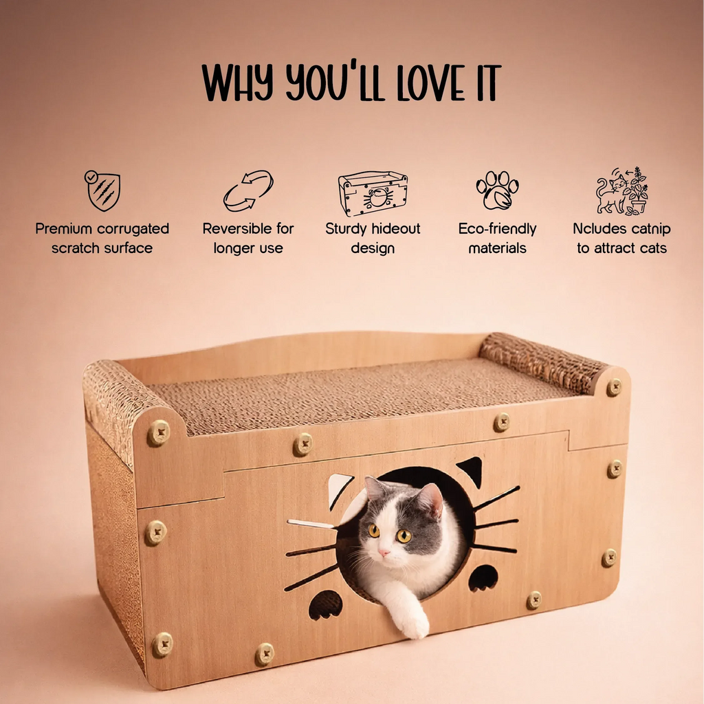 Purr Den Cat Scratcher – Scratch, Play & Lounge in One Cozy Hideout
