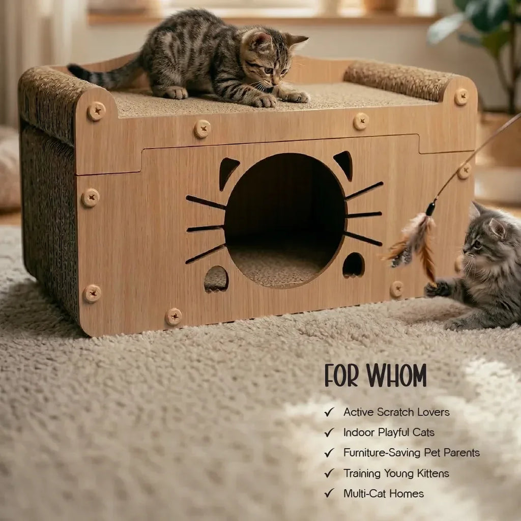 Purr Den Cat Scratcher – Scratch, Play & Lounge in One Cozy Hideout