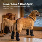Pawveralls Suspender Boots For Dogs | Secure, Flexible & Weather-Ready | For Daily Walks & Outdoor Adventures| All-Terrain