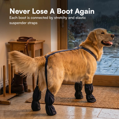 Pawveralls Suspender Boots For Dogs | Secure, Flexible & Weather-Ready | For Daily Walks & Outdoor Adventures| All-Terrain