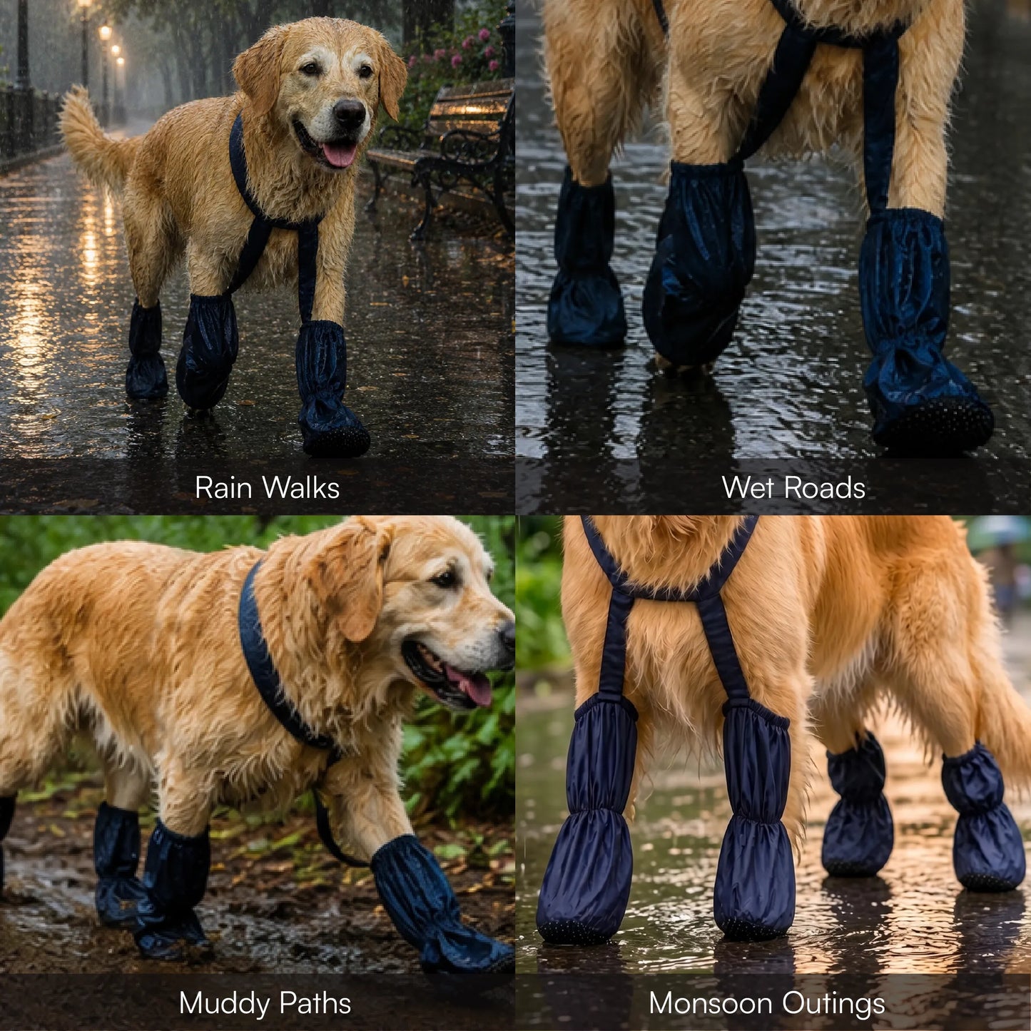 Pawveralls Suspender Boots For Dogs | Secure, Flexible & Weather-Ready | For Daily Walks & Outdoor Adventures| All-Terrain