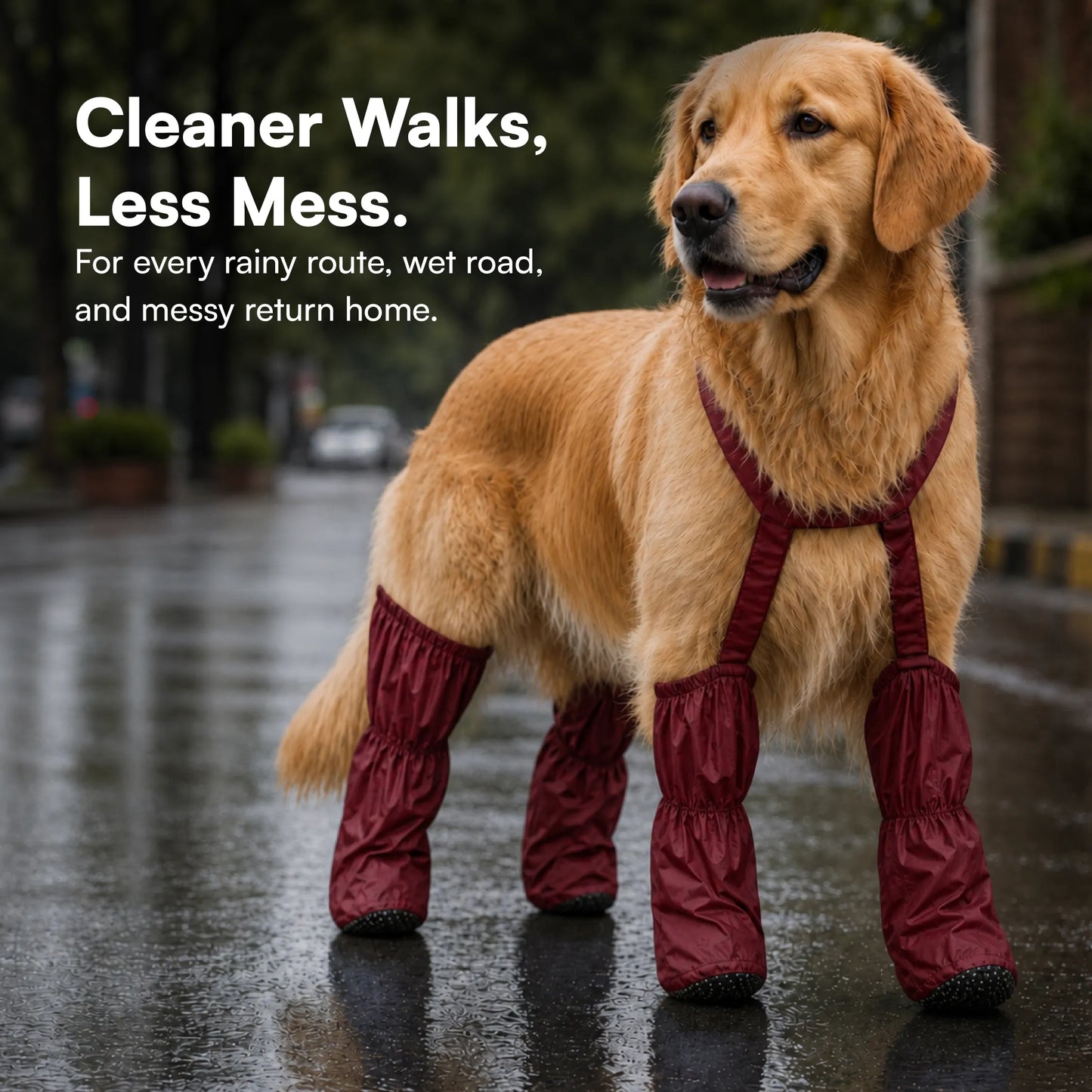 Pawveralls Suspender Boots For Dogs | Secure, Flexible & Weather-Ready | For Daily Walks & Outdoor Adventures| All-Terrain
