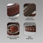 Rebel Spike Collar | Genuine Leather Outside, Cushioned Rexine Inside | Made to Endure Daily Walks - Tilting Heads