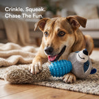 RustleRaccoon Toy | Crinkle & Squeaky Plush Dog Toy